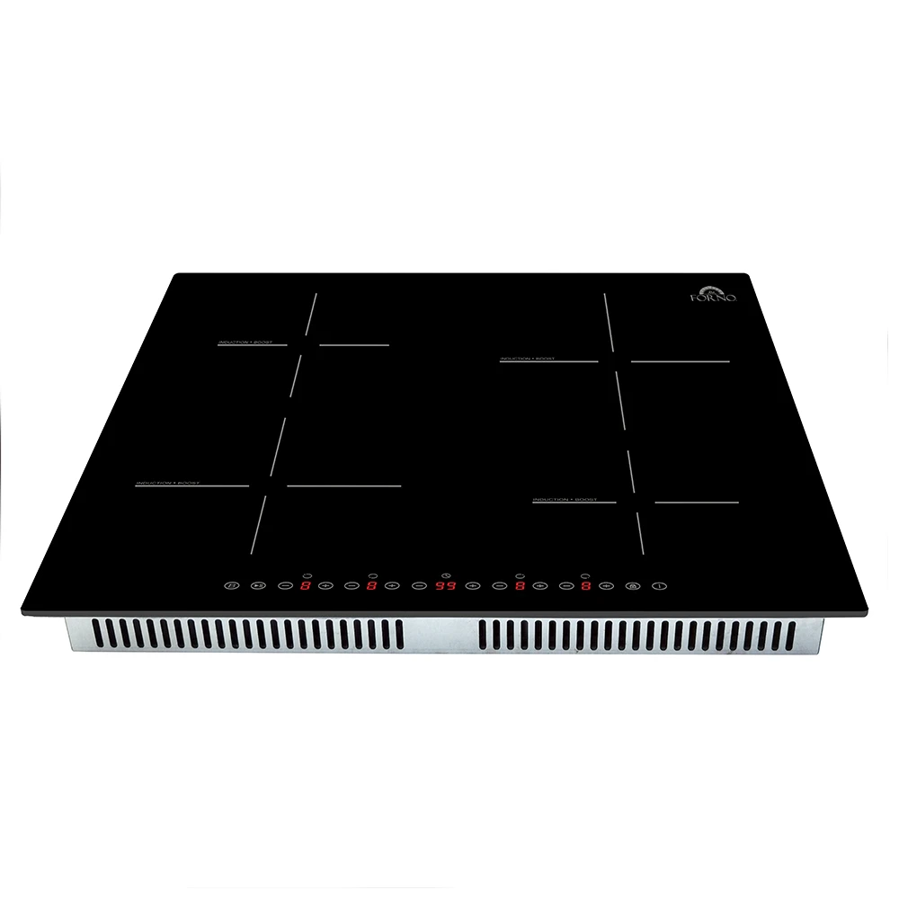 Parco 24-Inch Induction Cooktop, 4 Zones, 7,200W Total Power, Touch Control, 9 Power Levels, Booster Function