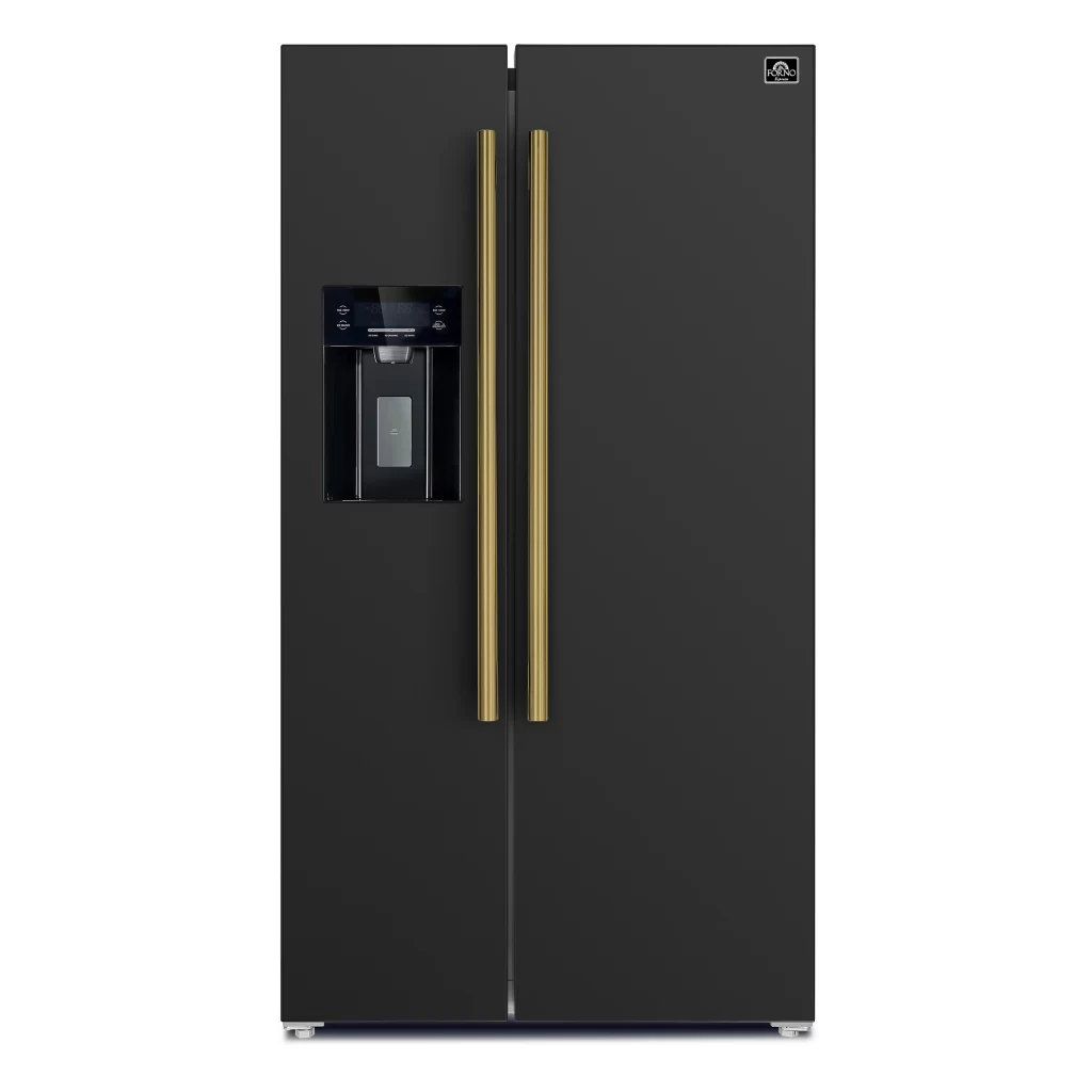 Salerno Espresso 36-Inch Black Side-by-Side Refrigerator, 20 Cu. Ft., Frost-Free, Ice & Water Dispenser, ENERGY STAR Certified