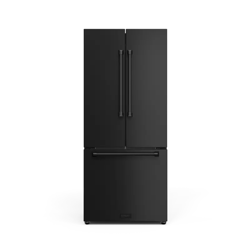 30 Inch 17.5 Cu Ft French Door Counter Depth Refrigerator With Ice Maker In Black Gordon Ramsay Series