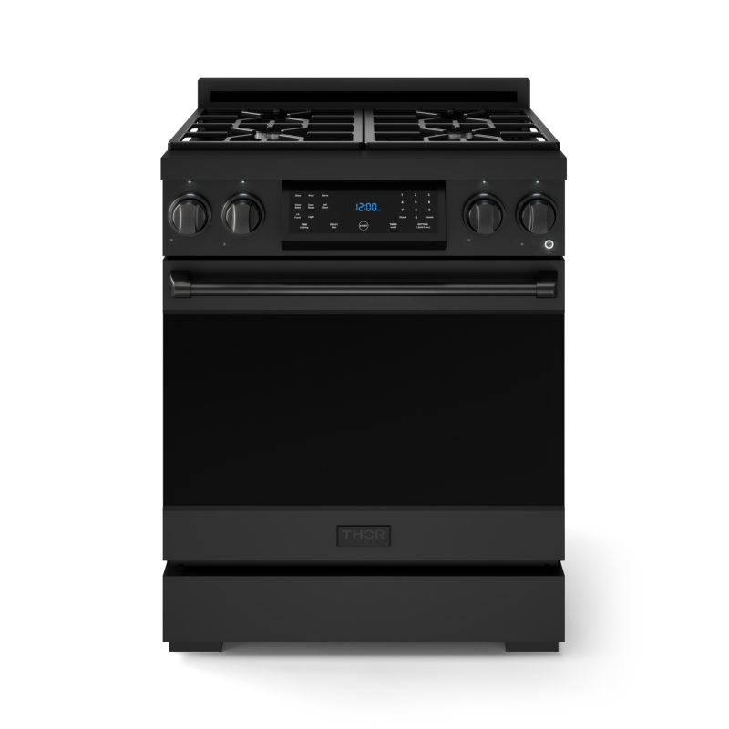 30 Inch Professional Gas Range With Tilt Panel Touch Control In Black Gordon Ramsay Series