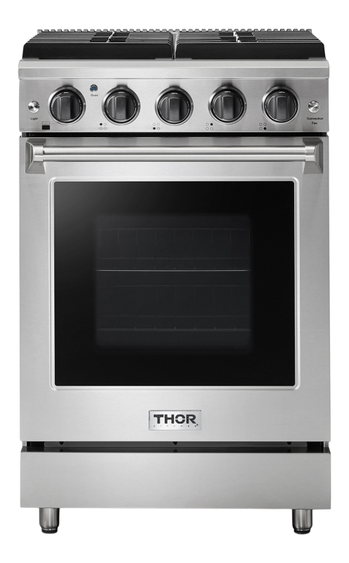 24 Inch 4 Burner Gas Range In Stainless Steel